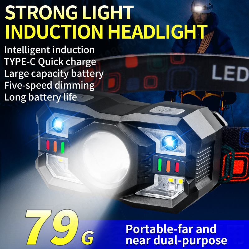 Running Headlamp - LED Induction Headlamp USB Charging Fluorescent