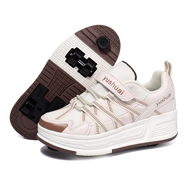 Running Shoes Men - Four-Wheeled Automatic Retractable Invisible Four-Wheeled Walkable