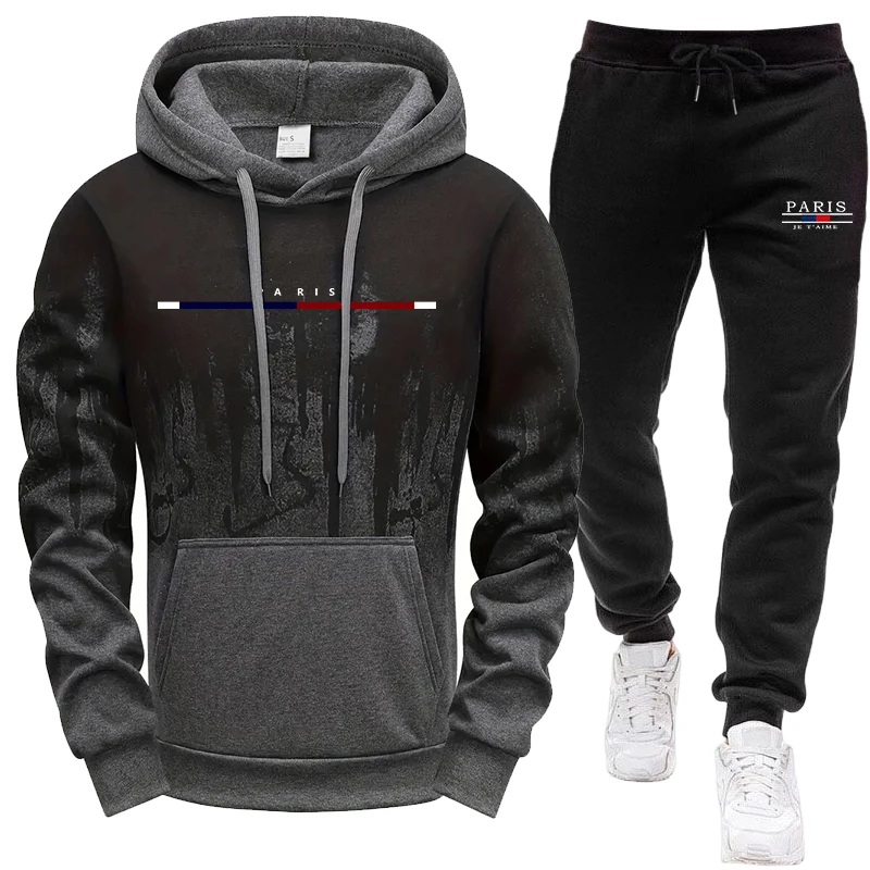 Joggers Pants - Men's Set/Hoodie/Pants Autumn Winter Hooded Sweatshirt