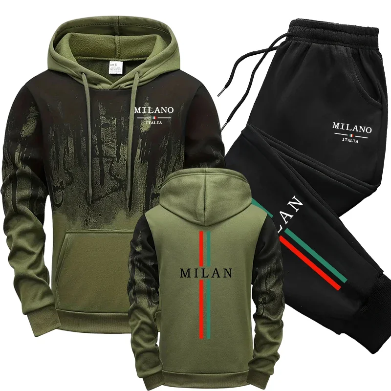 Joggers Pants - Autumn Winter Tracksuit Italy Fashion Hooded