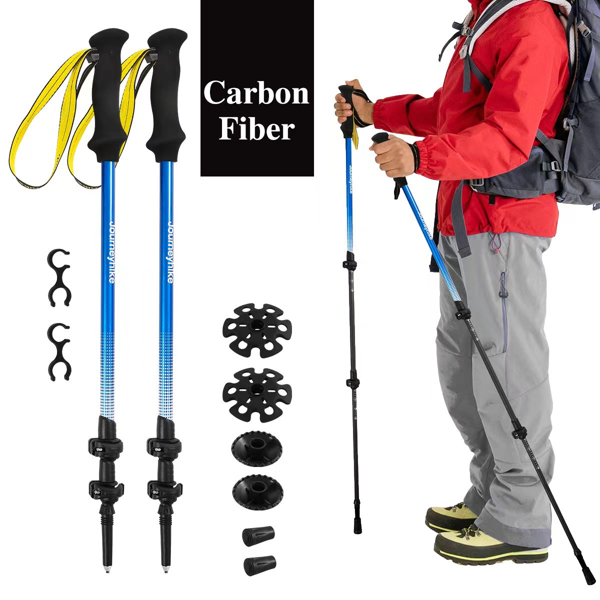 Yellow 3K Carbon Fiber Trekkin - đánh giá và giá Trekking Pole Carbon