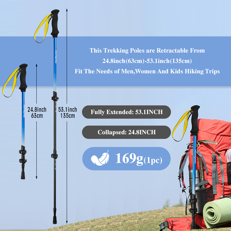 Yellow 3K Carbon Fiber Trekkin - đánh giá và giá Trekking Pole Carbon