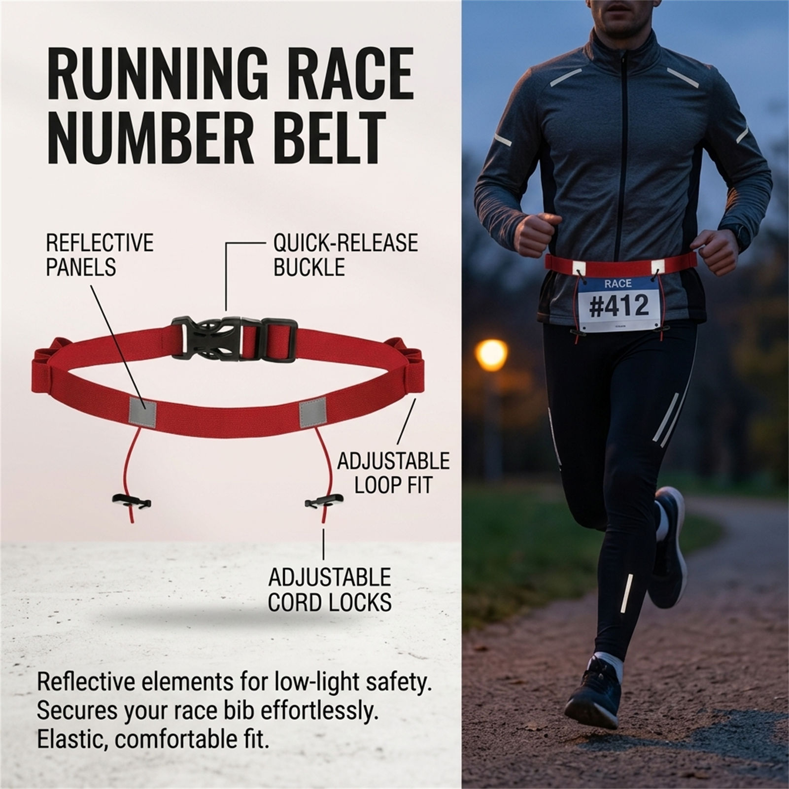 Reflective Race Bib Belt for T - đánh giá và giá Race Bib
