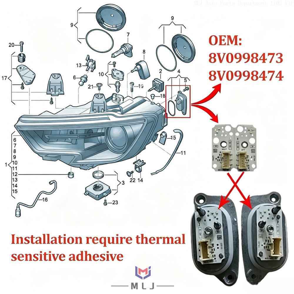 8V0998473 8V0998474 White DRL  - đánh giá và giá Running Headlamp