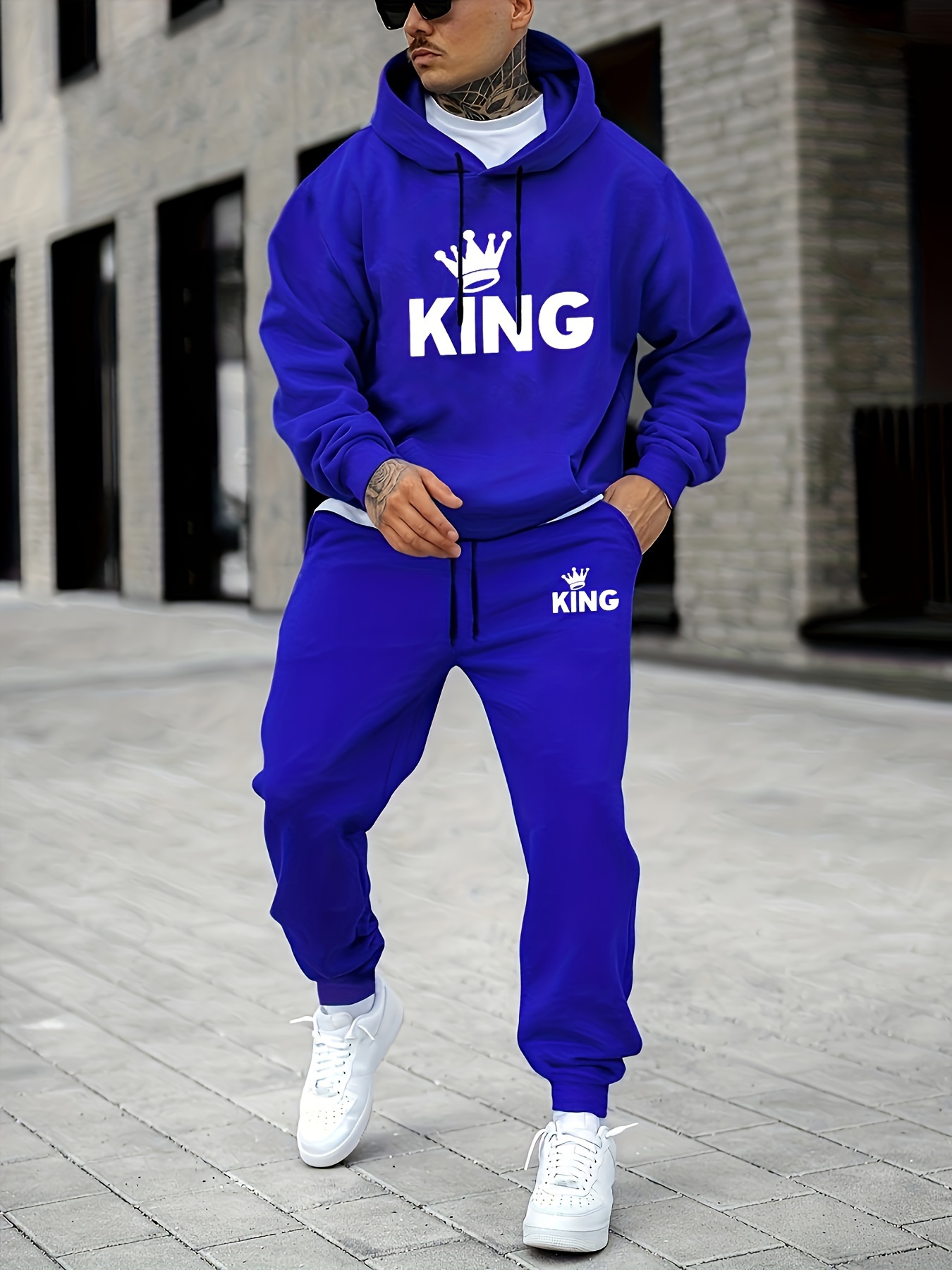 Men's KING Crown Print Tracksu - đánh giá và giá Joggers Pants
