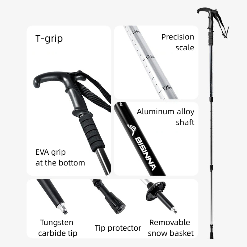 BISINNA 2PCS T Handle Walking  - đánh giá và giá Trekking Pole Carbon